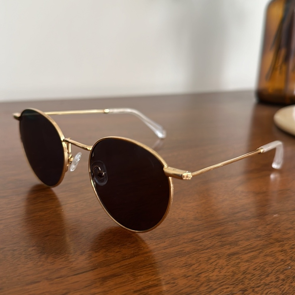 Ollie Quinn Shiny Gold Polarized Percy Sunglasses